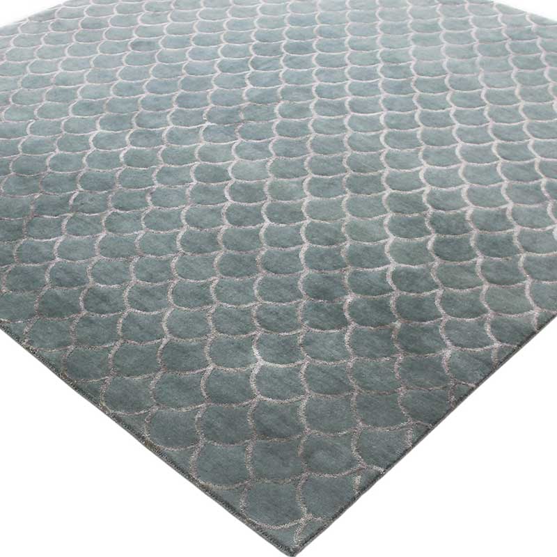 Custom blue shape rug